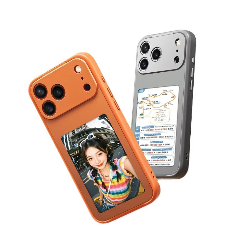Smart NFC Display Back Cover with Custom Photo Window | Shockproof Matte Finish Protective Mobile Case