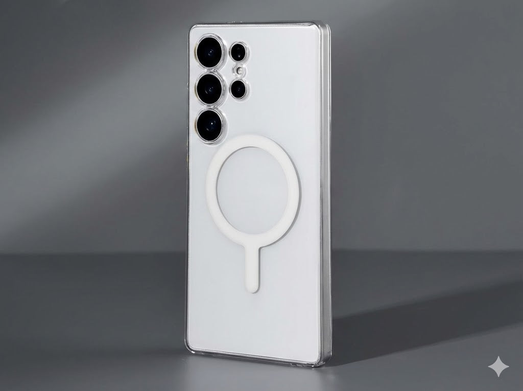 IC Crystal Clear Magnetic Back Cover for Samsung Galaxy S26 Ultra – Transparent Shockproof Case with Camera Protection