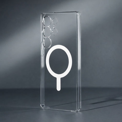 IC Crystal Clear Magnetic Back Cover for Samsung Galaxy S26 Ultra – Transparent Shockproof Case with Camera Protection