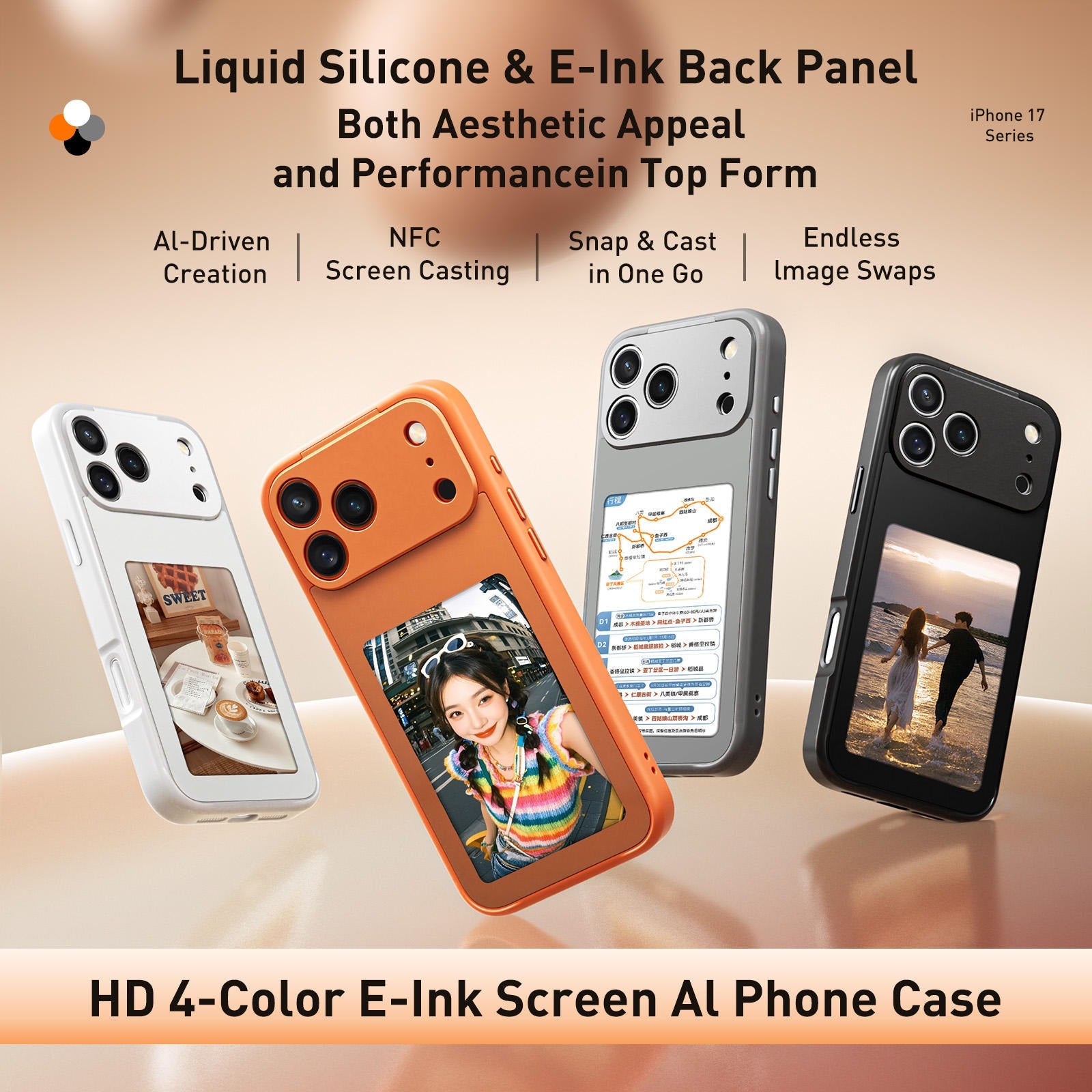 Smart NFC Display Back Cover with Custom Photo Window