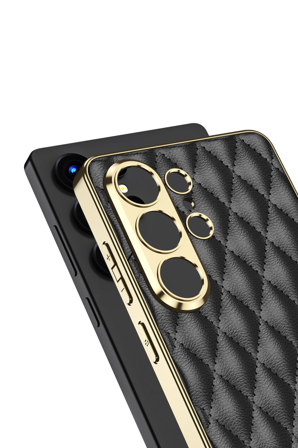 Premium Leather Cushion Back Cover for Samsung S26 Ultra | Luxury Quilted Design | Shockproof Protective Case with Stylus Slot