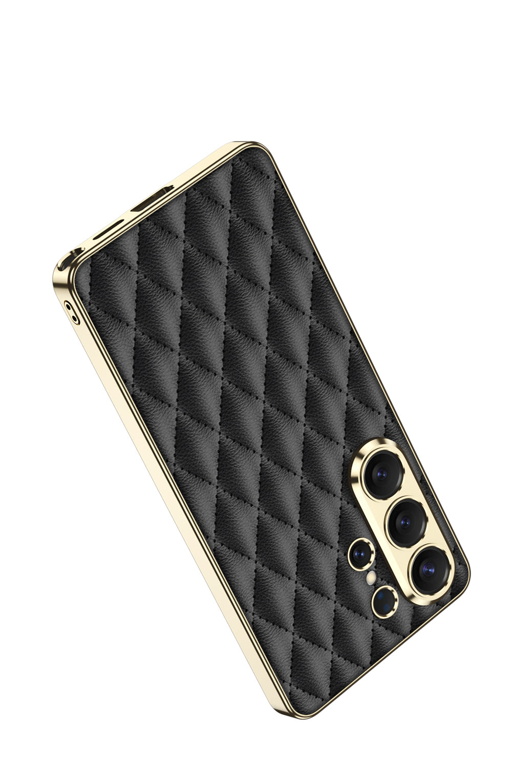 Premium Leather Cushion Back Cover for Samsung S26 Ultra | Luxury Quilted Design | Shockproof Protective Case with Stylus Slot