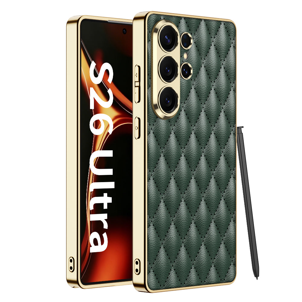 Premium Leather Cushion Back Cover for Samsung S26 Ultra