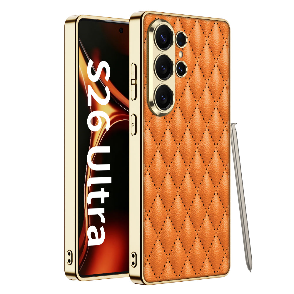 Premium Leather Cushion Back Cover for Samsung S26 Ultra